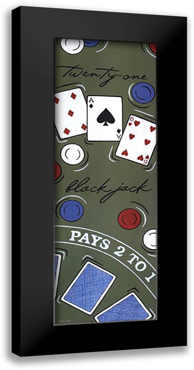 Blackjack 12x28 Black Modern Wood Framed Art Print Poster by Max, Louise