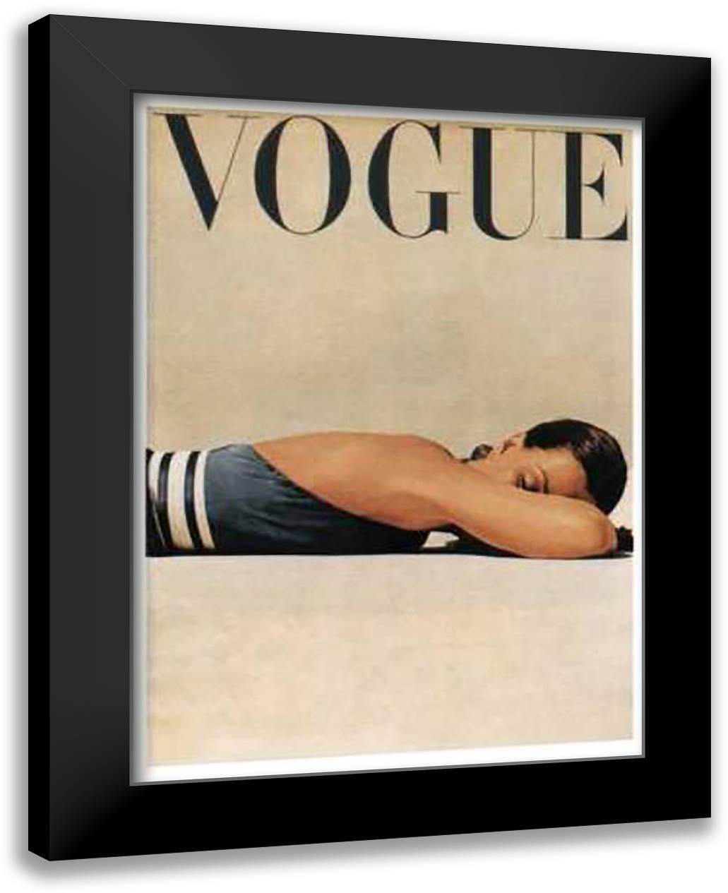 Cover, Vogue, June 1, 1947 24x32 Black Modern Wood Framed Art Print Poster by Rawlings, John