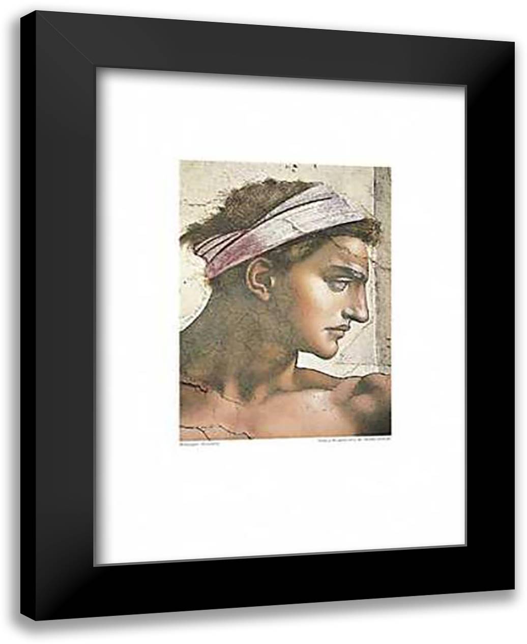 Prophet Jeremiah 24x32 Black Modern Wood Framed Art Print Poster by Michelangelo