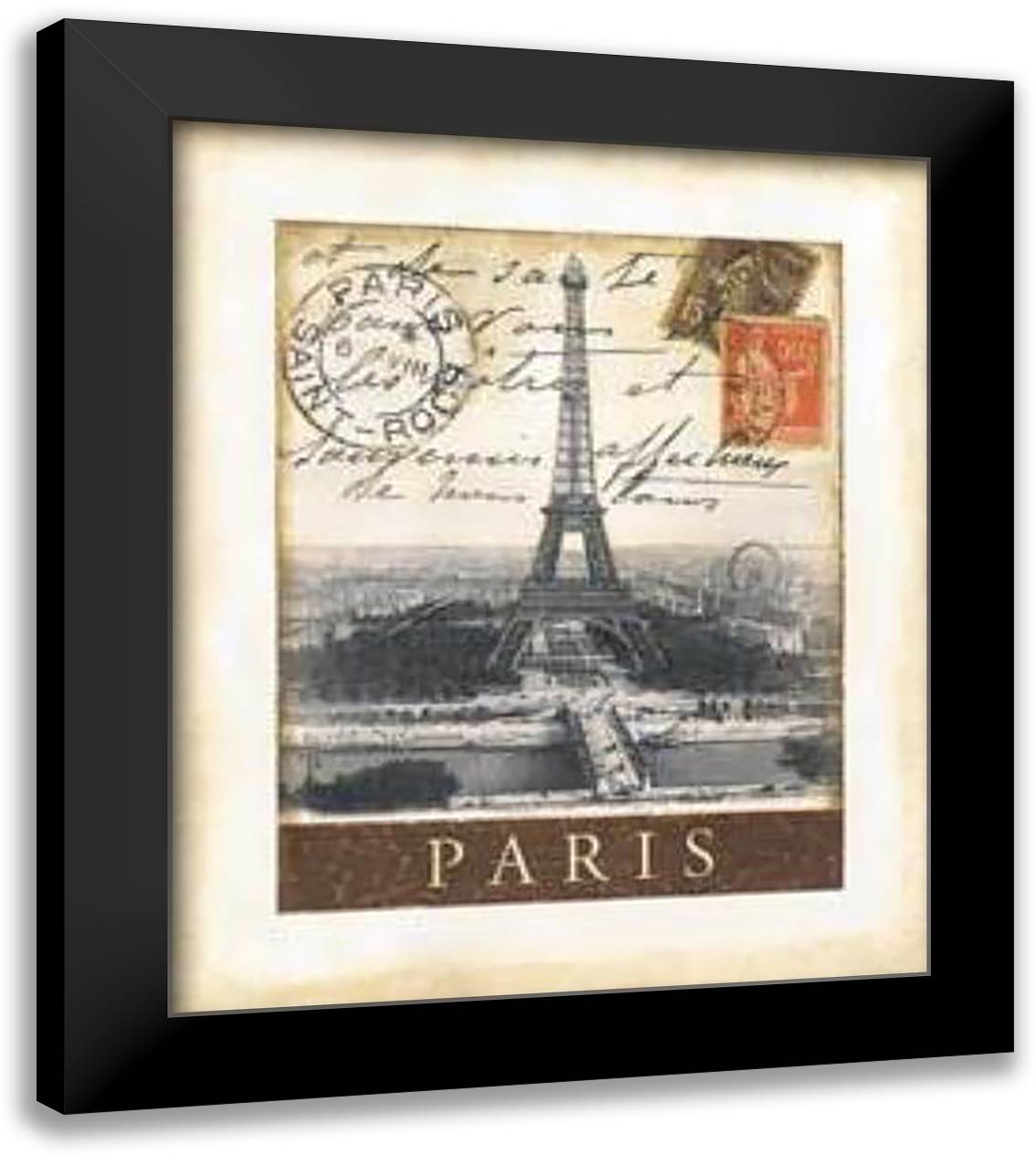 Tina Chaden - Destination Paris Size 16x20 Black Modern Wood Framed Art Print Poster by Chaden, Tina