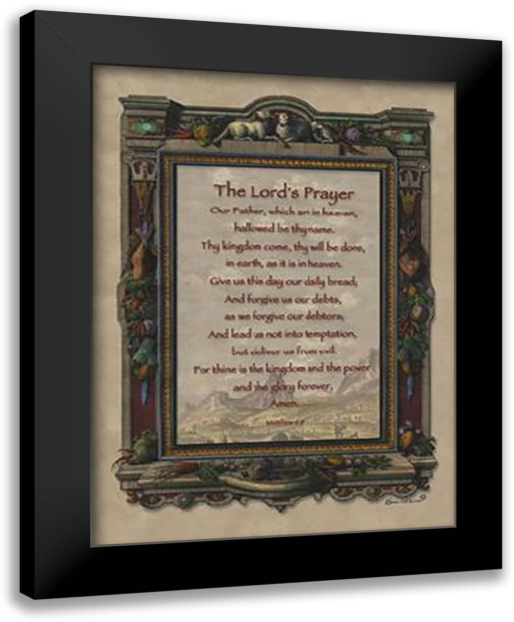 Lord's Prayer-Mini 9x11 Black Modern Wood Framed Art Print Poster