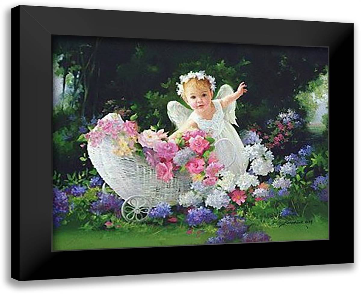 Baby Angel (Sm) 18x15 Black Modern Wood Framed Art Print Poster by Birkenstock, Joyce