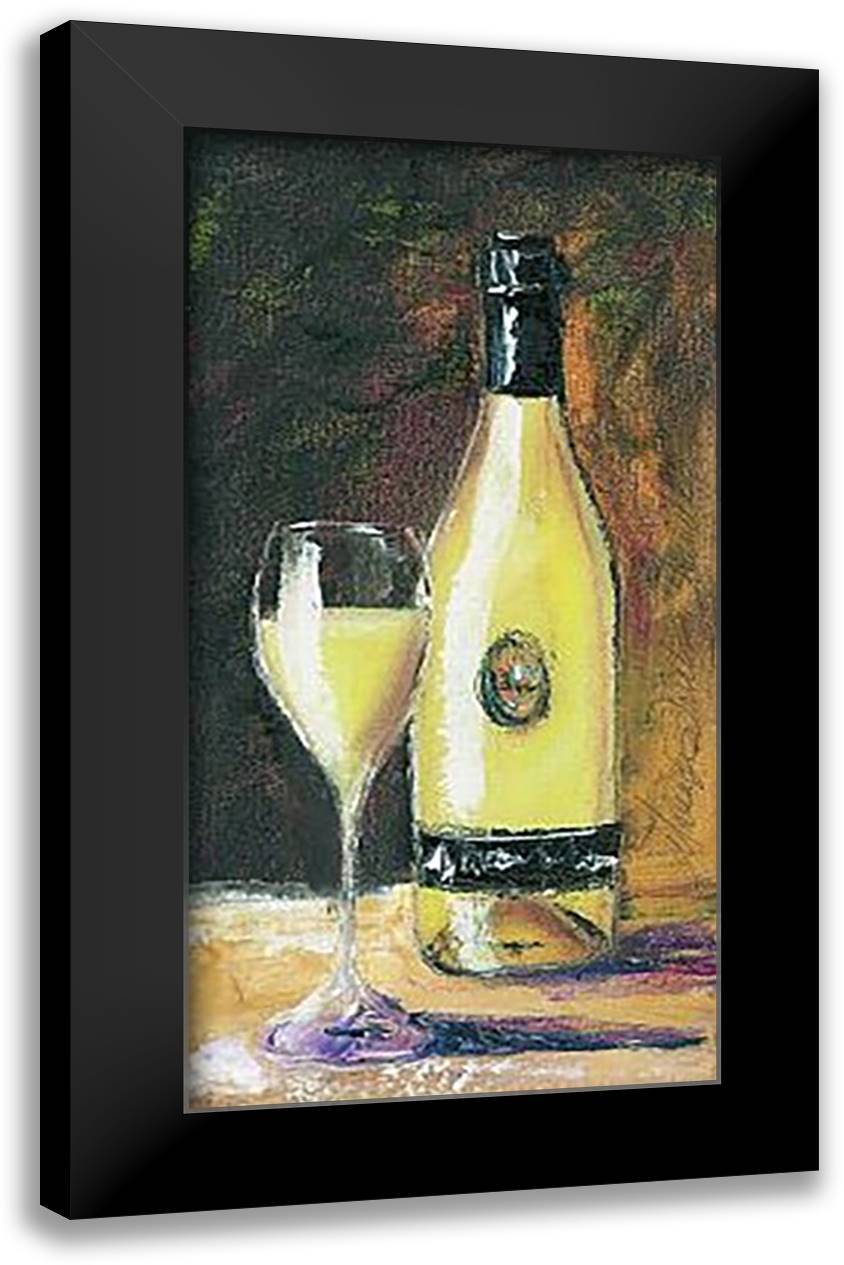Tasting Chardonnay 10x16 Black Modern Wood Framed Art Print Poster by Trick, Malenda