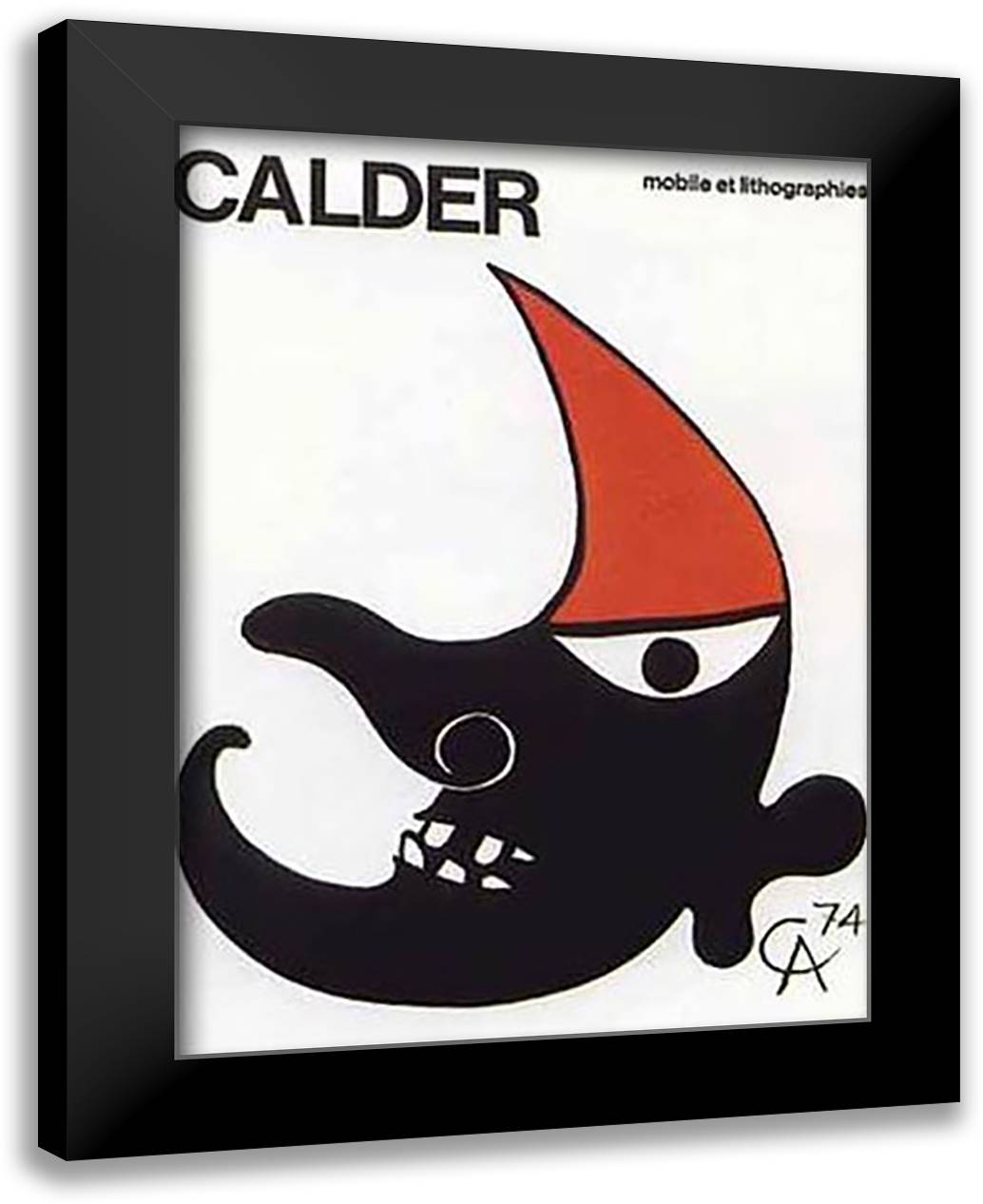 Moon, 1973 26x35 Black Modern Wood Framed Art Print Poster by Calder, Alexander