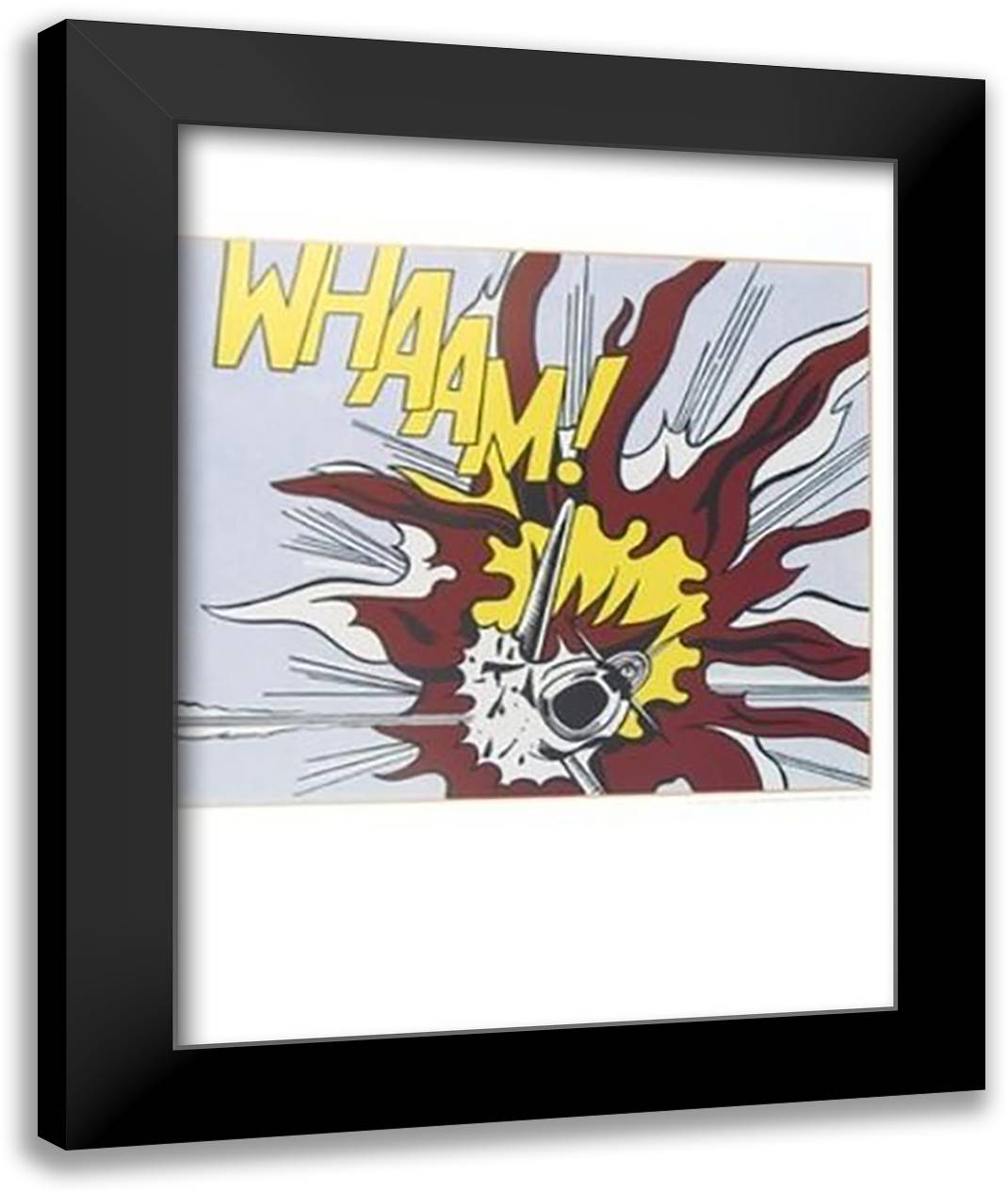 Wham B, (Diptich) 28x35 Black Modern Wood Framed Art Print Poster by Lichtenstein, Roy
