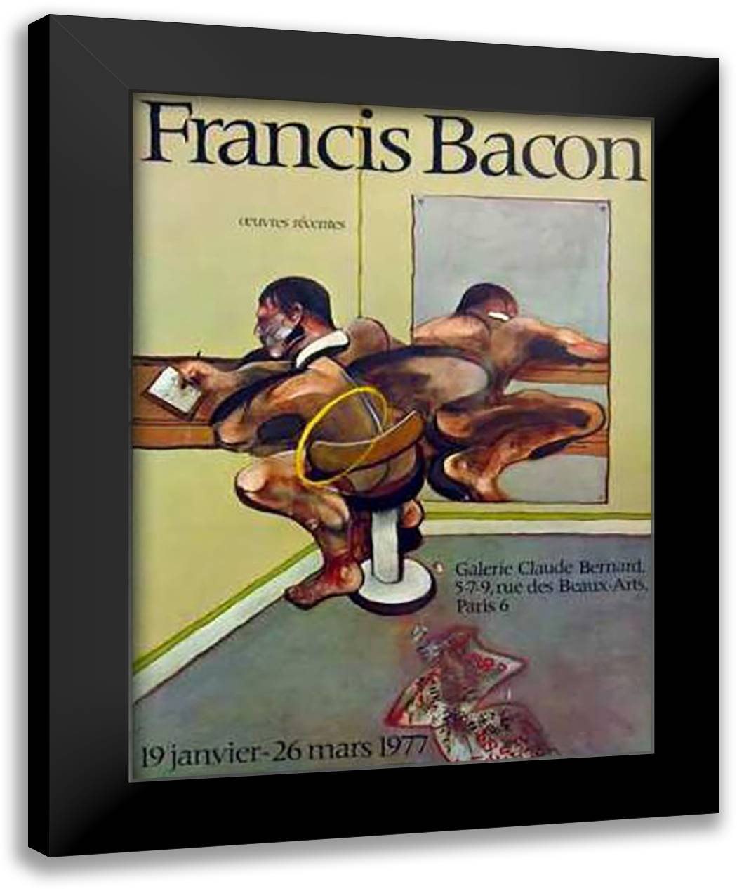 1977 Untitled 25x32 Black Modern Wood Framed Art Print Poster by Bacon, Francis