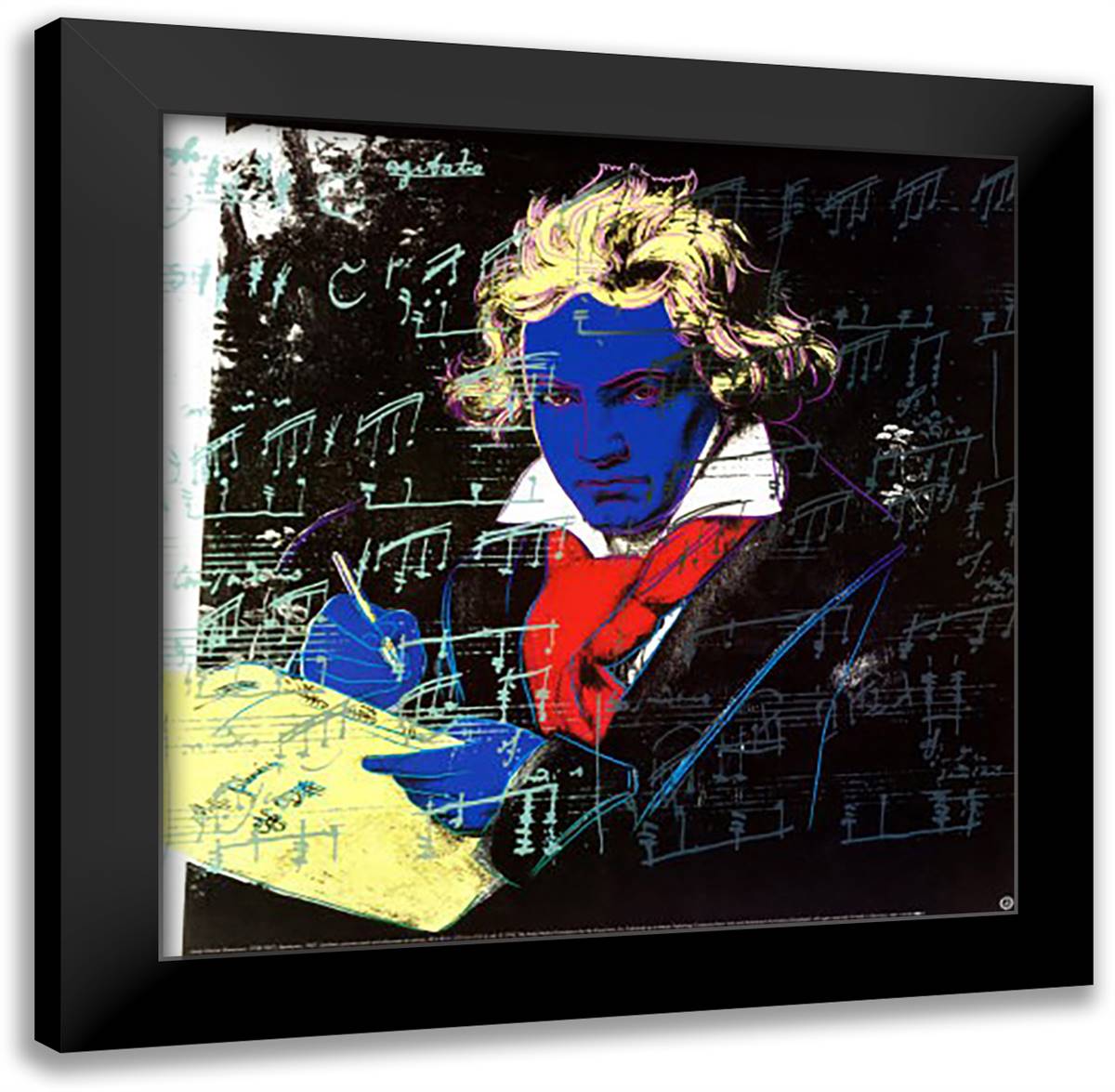 Beethoven-Yellow Book 27x27 Black Modern Wood Framed Art Print Poster by Warhol, Andy