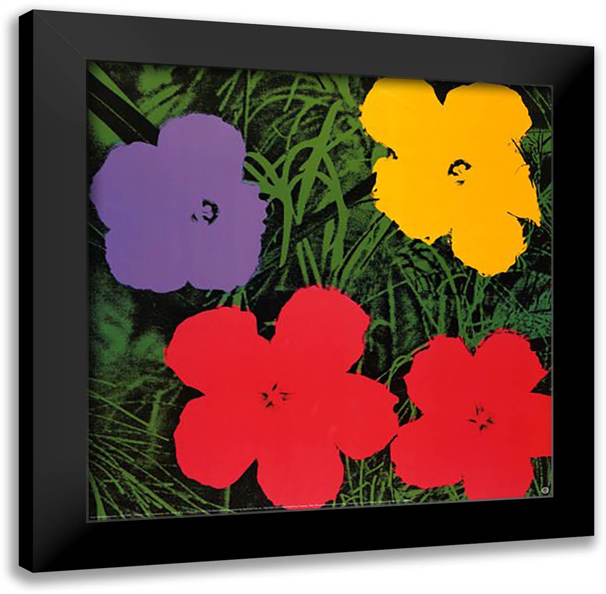 Flowers, 1970-Sm. 28x28 Black Modern Wood Framed Art Print Poster by Warhol, Andy