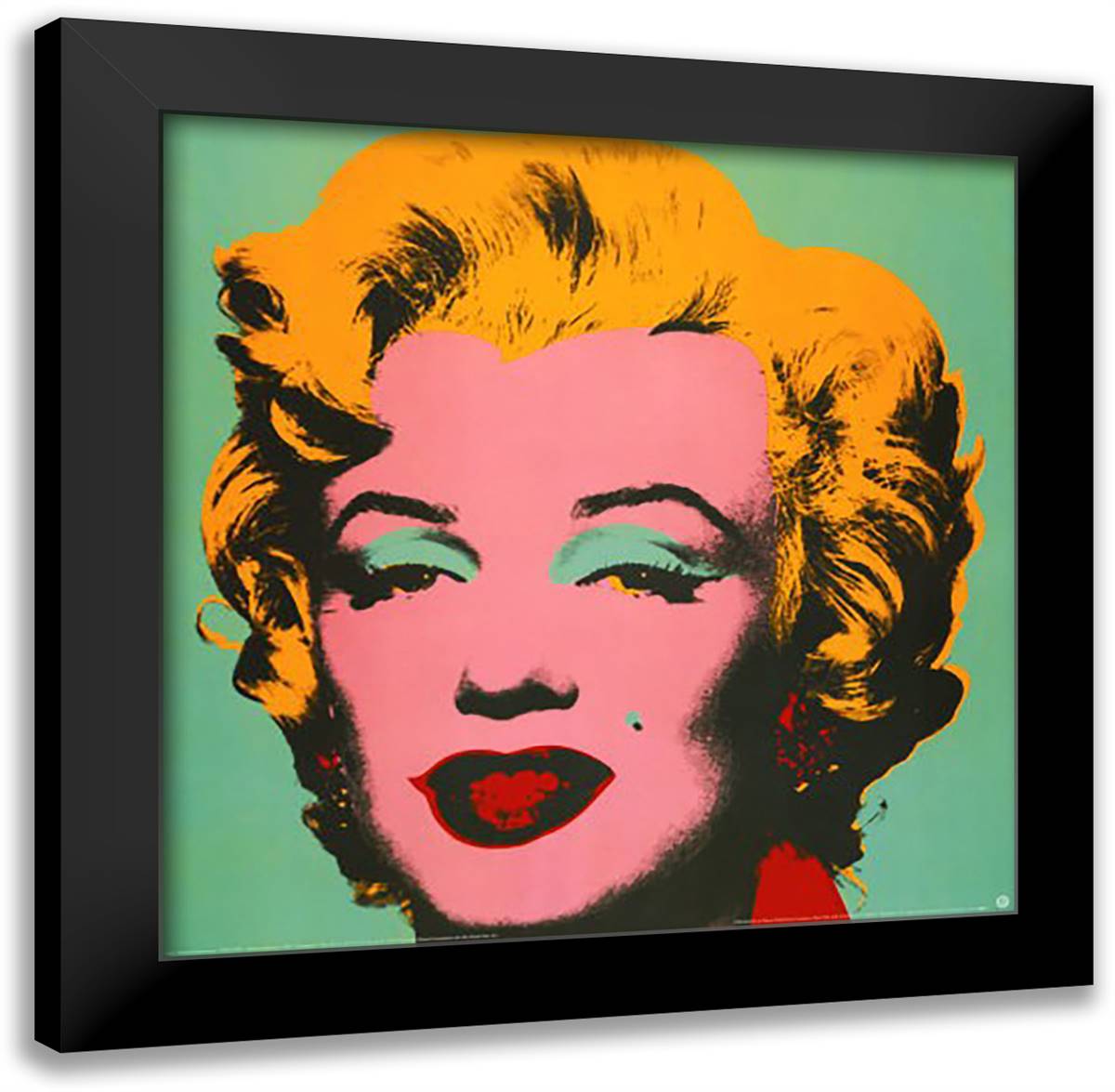 Marilyn Green 28x28 Black Modern Wood Framed Art Print Poster by Warhol, Andy