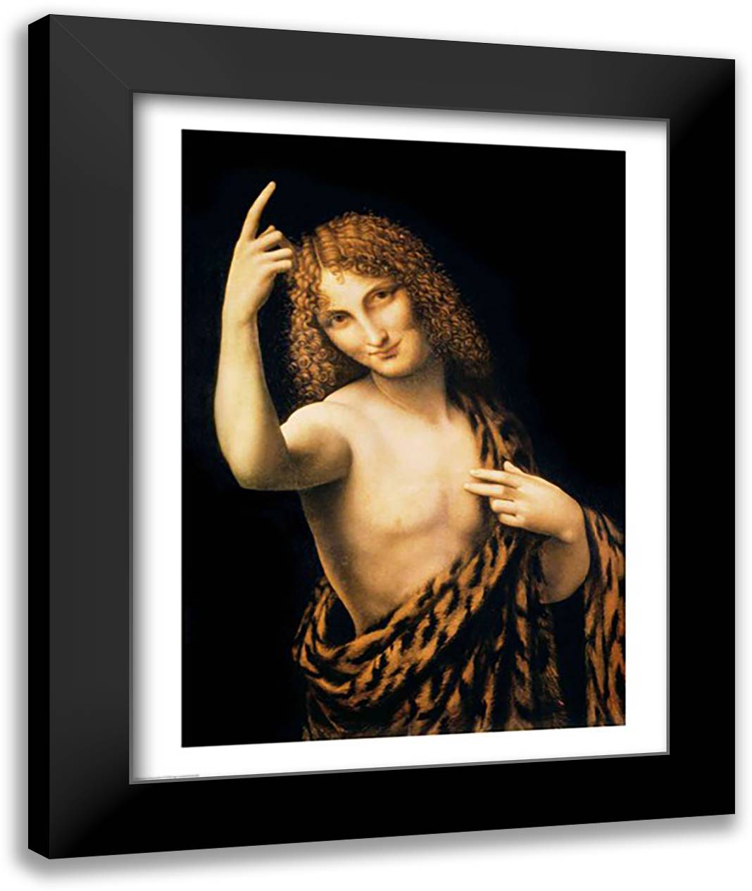 St. John the Baptis 22x28 Black Modern Wood Framed Art Print Poster by da Vinci, Leonardo