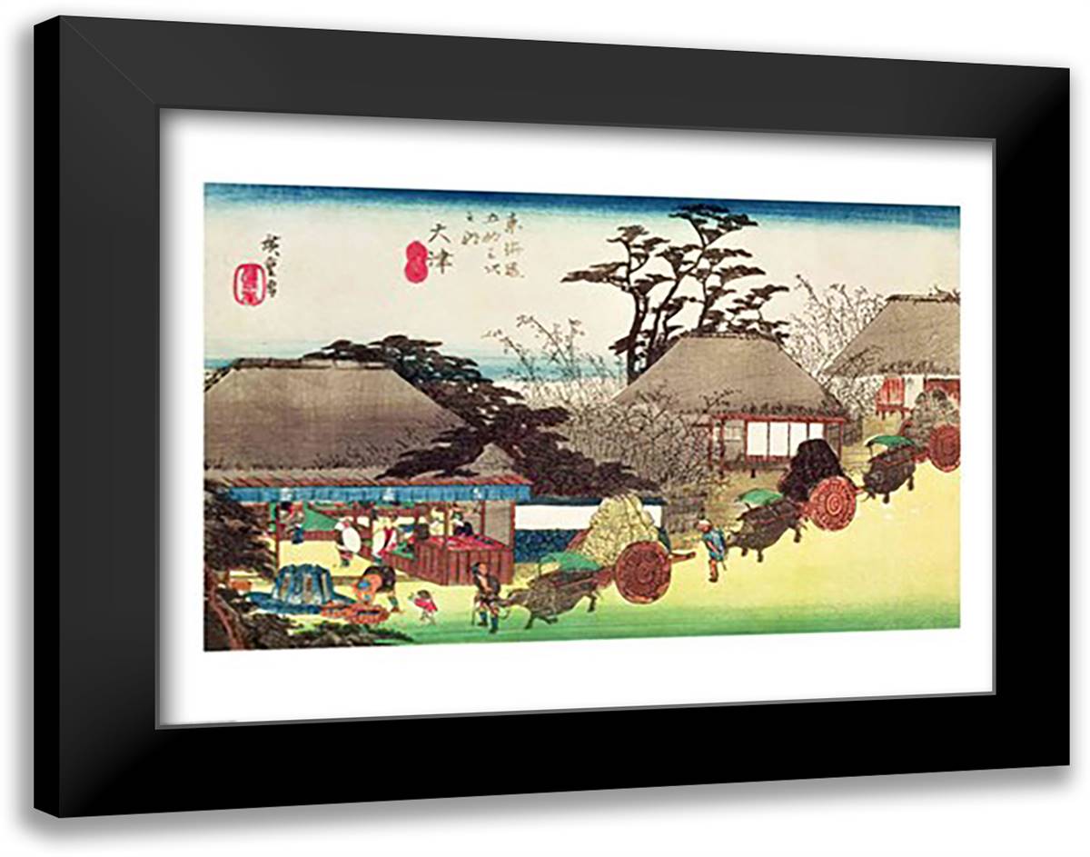 Otsu 28x22 Black Modern Wood Framed Art Print Poster by Hiroshige, Utagawa