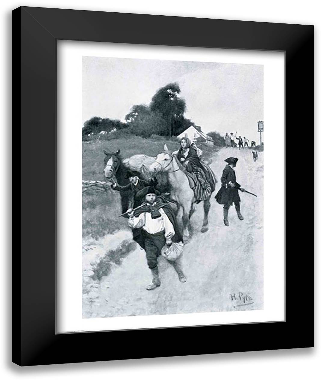 Tory Refugees on Their Way to Canada, illustration from 'Colonies and Nation' 22x28 Black Modern Wood Framed Art Print Poster by Pyle, Howard