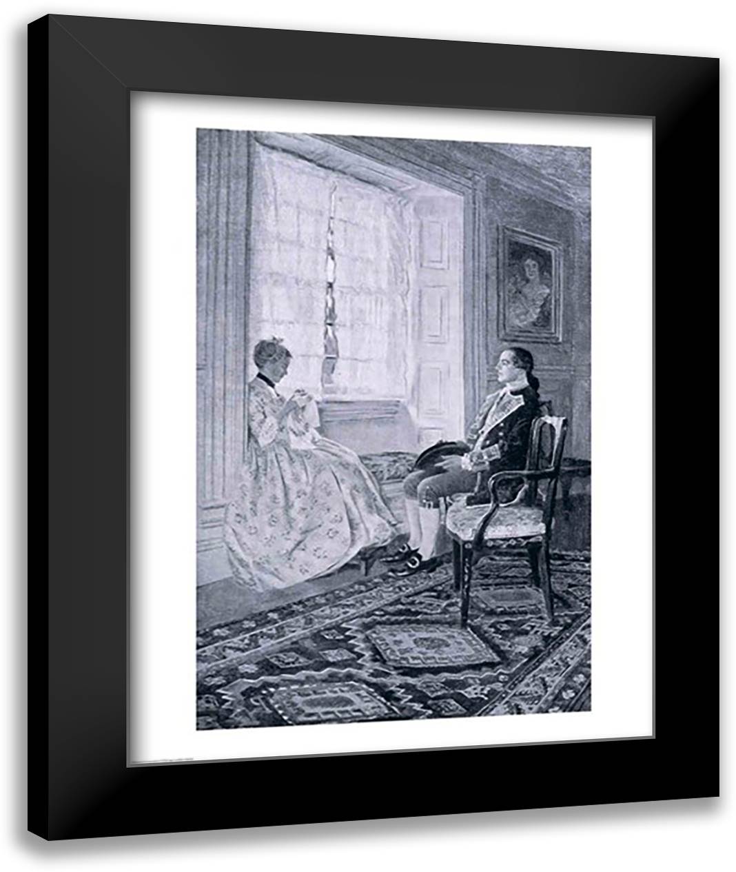 Washington and Mary Philipse 22x28 Black Modern Wood Framed Art Print Poster by Pyle, Howard