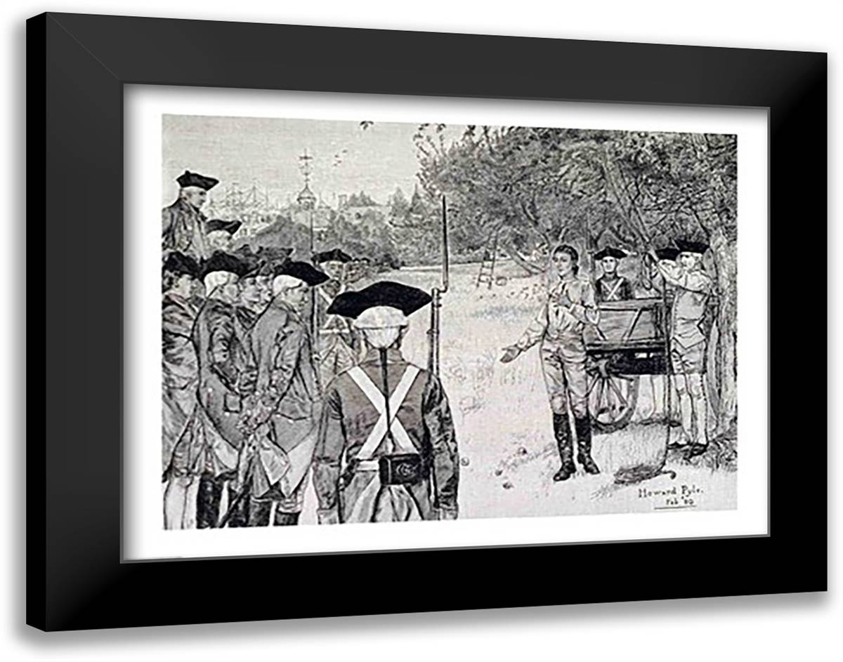 I only Regret that I have but One Life to Lose for My Country' 28x22 Black Modern Wood Framed Art Print Poster by Pyle, Howard
