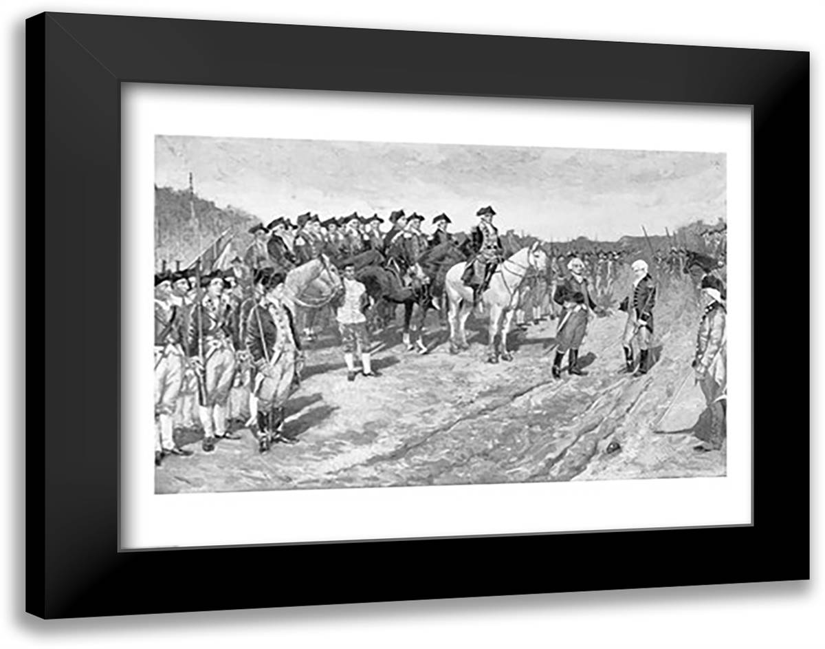 The Surrender of Cornwallis at Yorktown 28x22 Black Modern Wood Framed Art Print Poster by Pyle, Howard