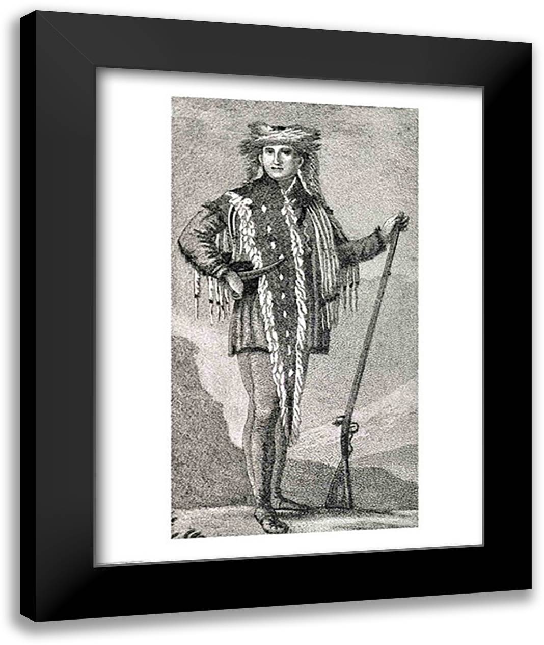 Portrait of Meriwether Lewis 22x28 Black Modern Wood Framed Art Print Poster