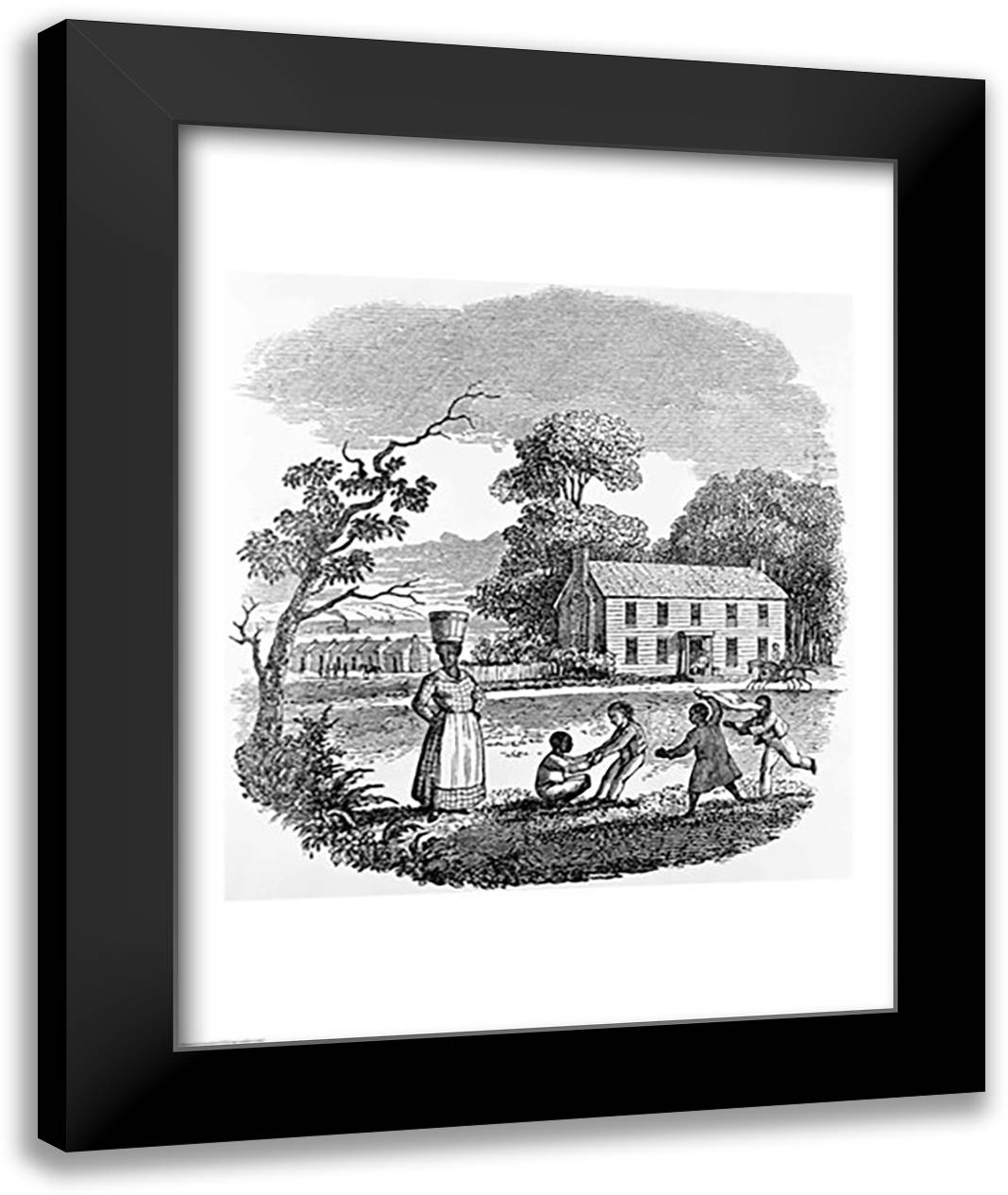 Plantation Scene 22x28 Black Modern Wood Framed Art Print Poster
