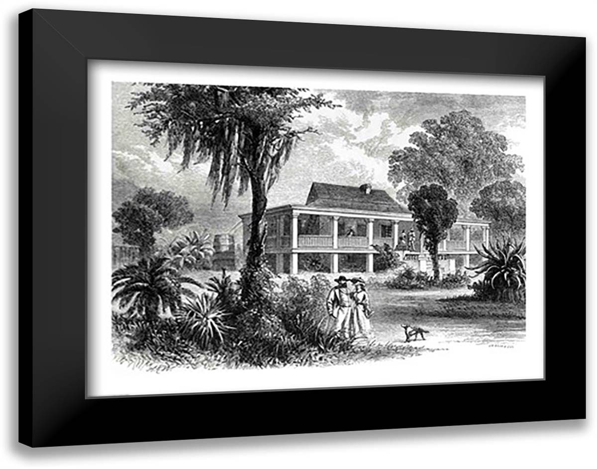 Planter's House on the Mississippi 28x22 Black Modern Wood Framed Art Print Poster