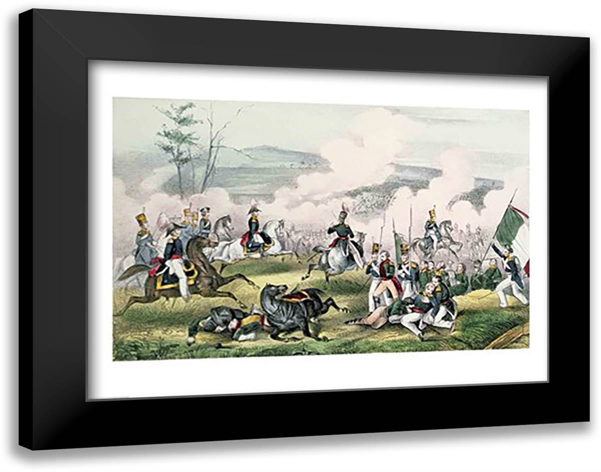 The Battle of Palo Alto, California, 8th May 1846 28x22 Black Modern Wood Framed Art Print Poster