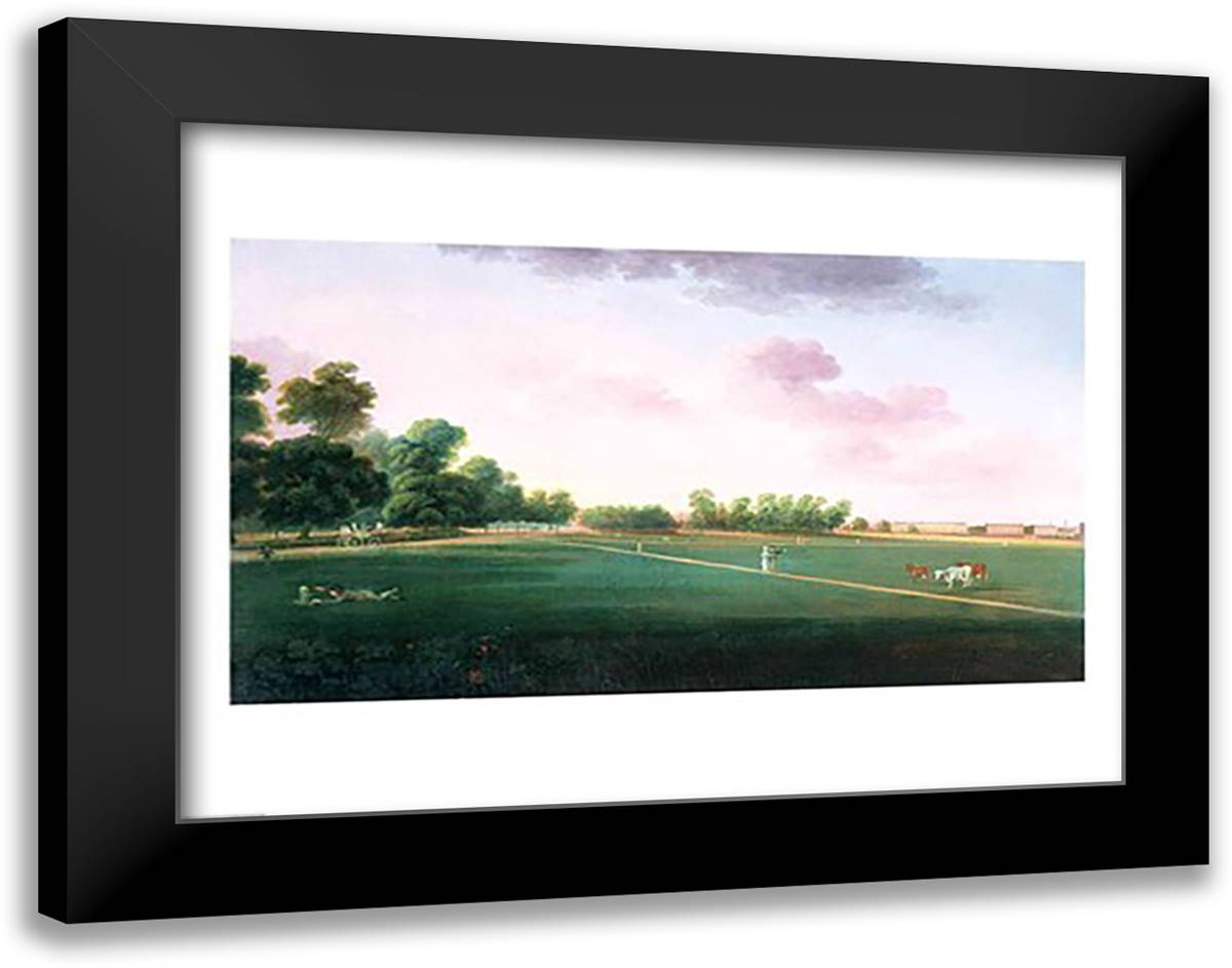 A View of Hyde Park 28x22 Black Modern Wood Framed Art Print Poster by Turner, J.M.W.