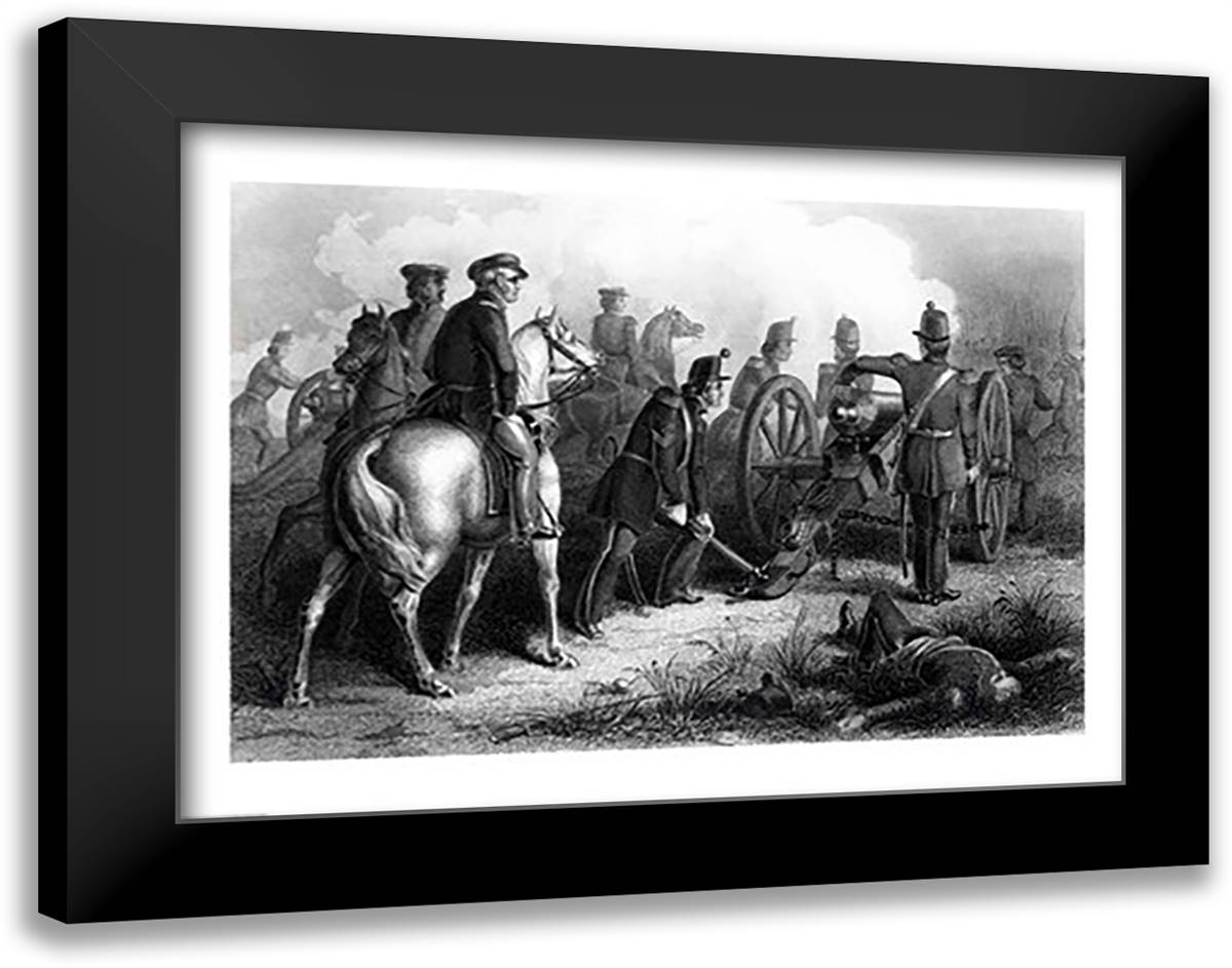 General Taylor at Buena Vista 28x22 Black Modern Wood Framed Art Print Poster