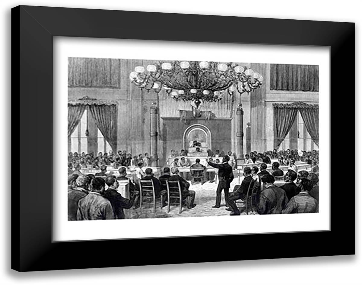 The Colored National Convention in Session 28x22 Black Modern Wood Framed Art Print Poster