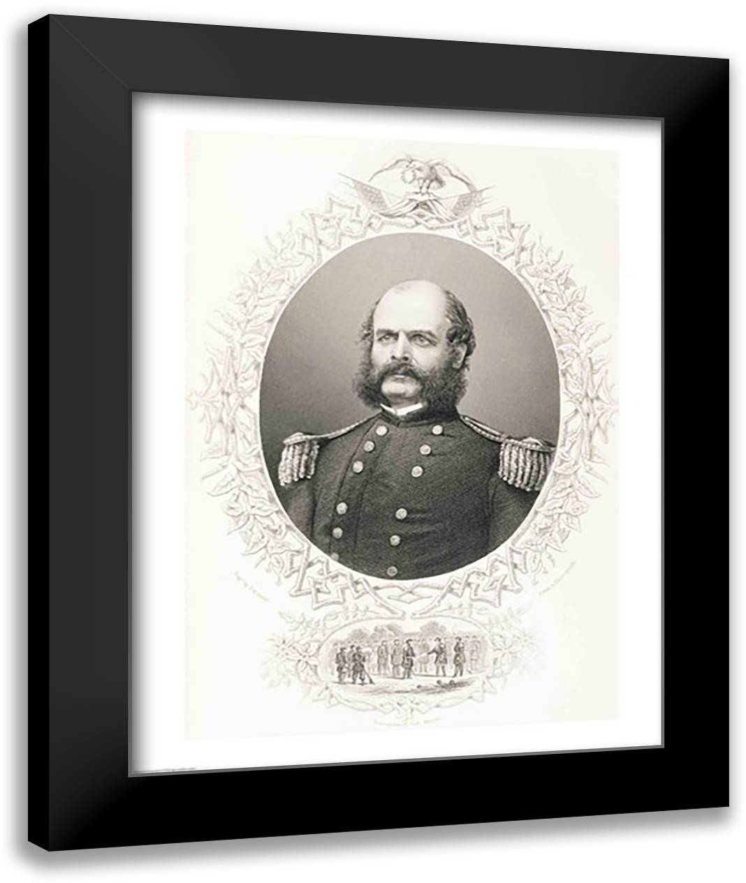 Major General Ambrose Everett Burnside 22x28 Black Modern Wood Framed Art Print Poster