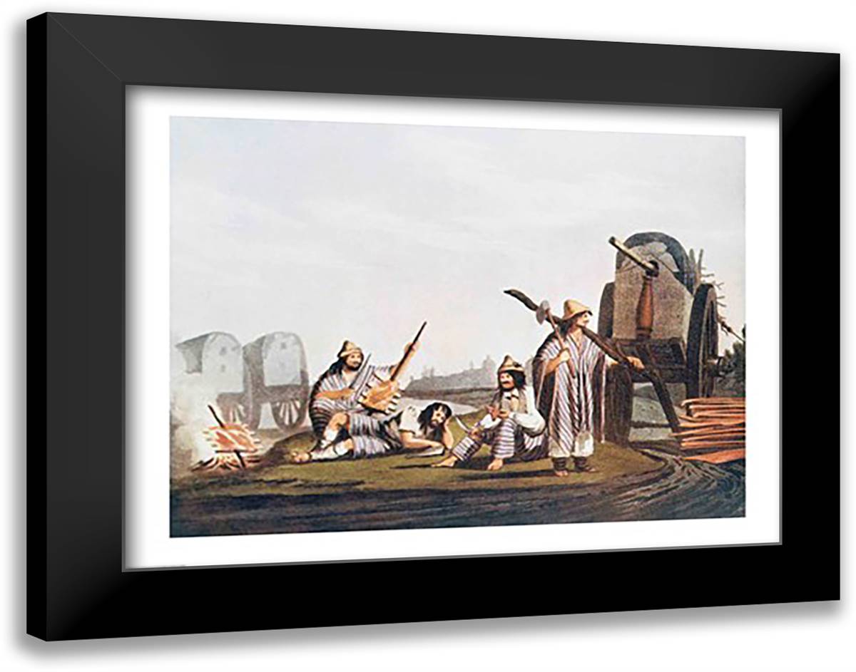 Gauchos of Tucuman 28x22 Black Modern Wood Framed Art Print Poster