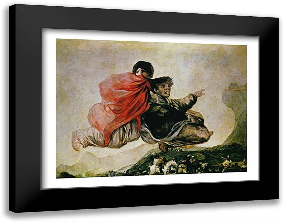 The Witches' Sabbath 28x22 Black Modern Wood Framed Art Print Poster by Goya, Francisco De