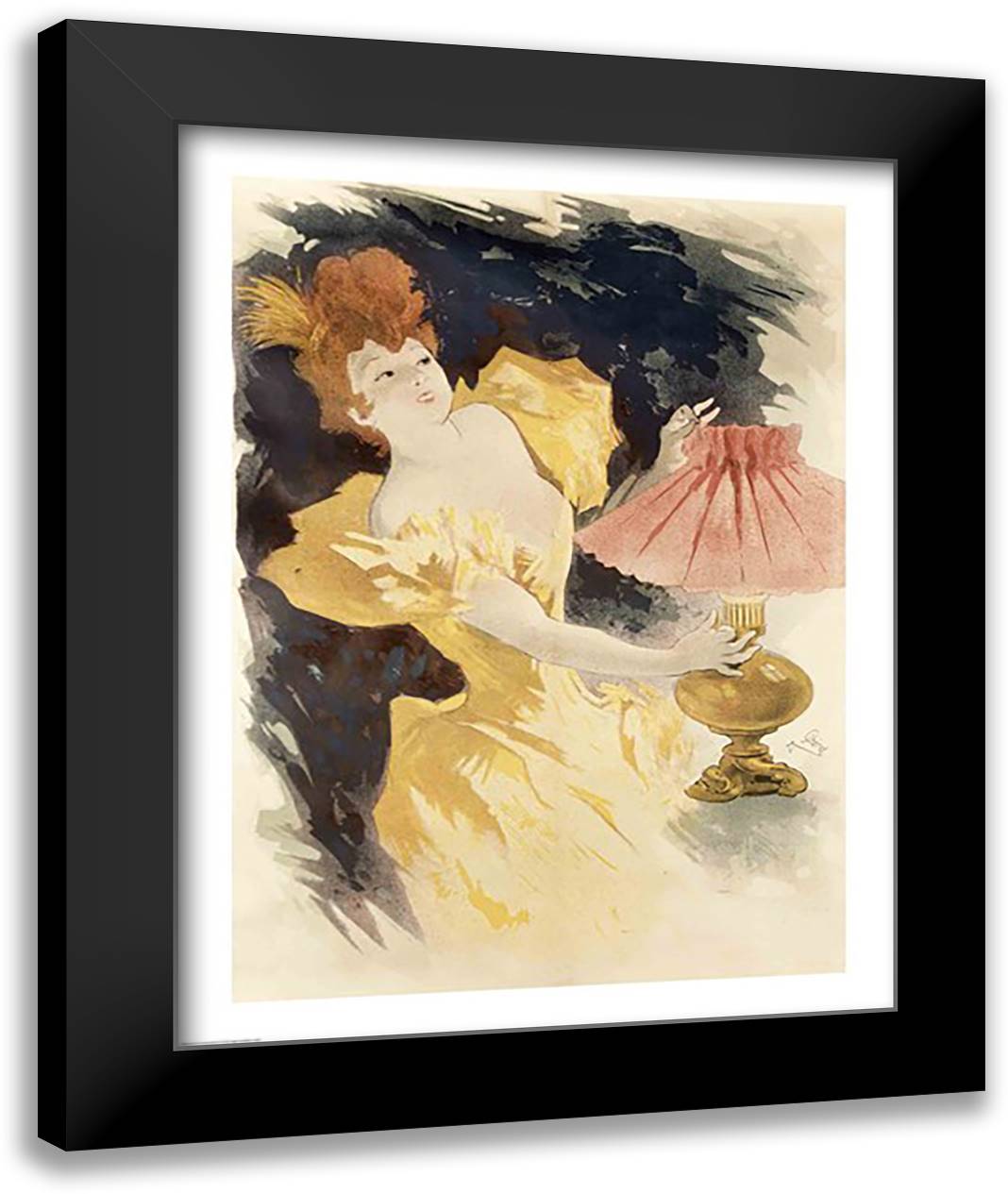 Saxoleine (Advertisement for lamp oil), France 1890's 22x28 Black Modern Wood Framed Art Print Poster by Cheret, Jules