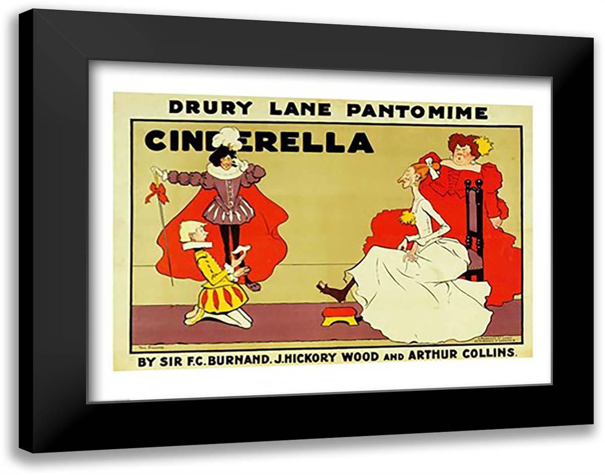 Poster for 'Cinderella' 28x22 Black Modern Wood Framed Art Print Poster by Browne, Tom
