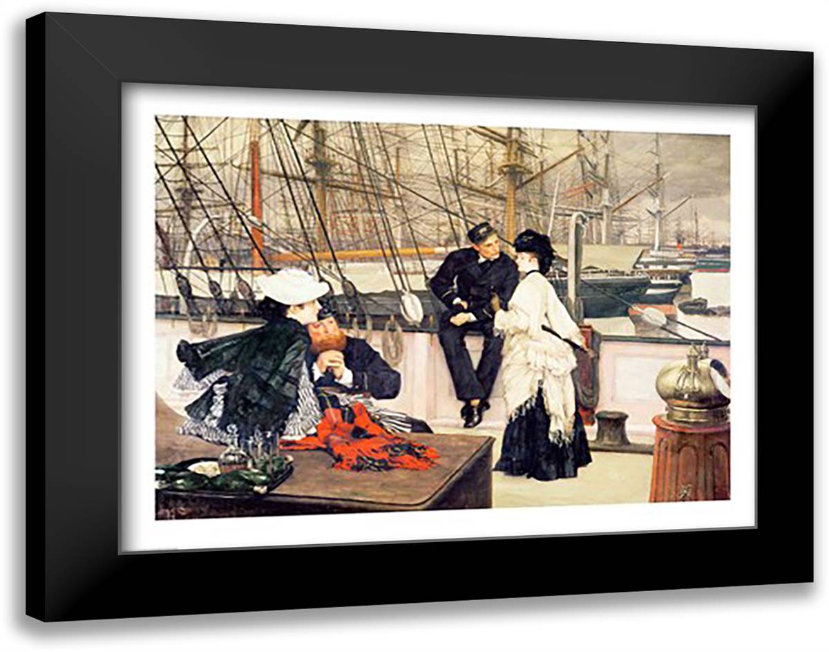 The Captain and the Mate, 1873 28x22 Black Modern Wood Framed Art Print Poster by Tissot, James
