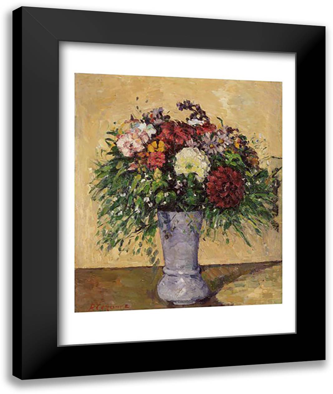 Bouquet of Flowers in a Vase, c.1877 22x28 Black Modern Wood Framed Art Print Poster by Cezanne, Paul