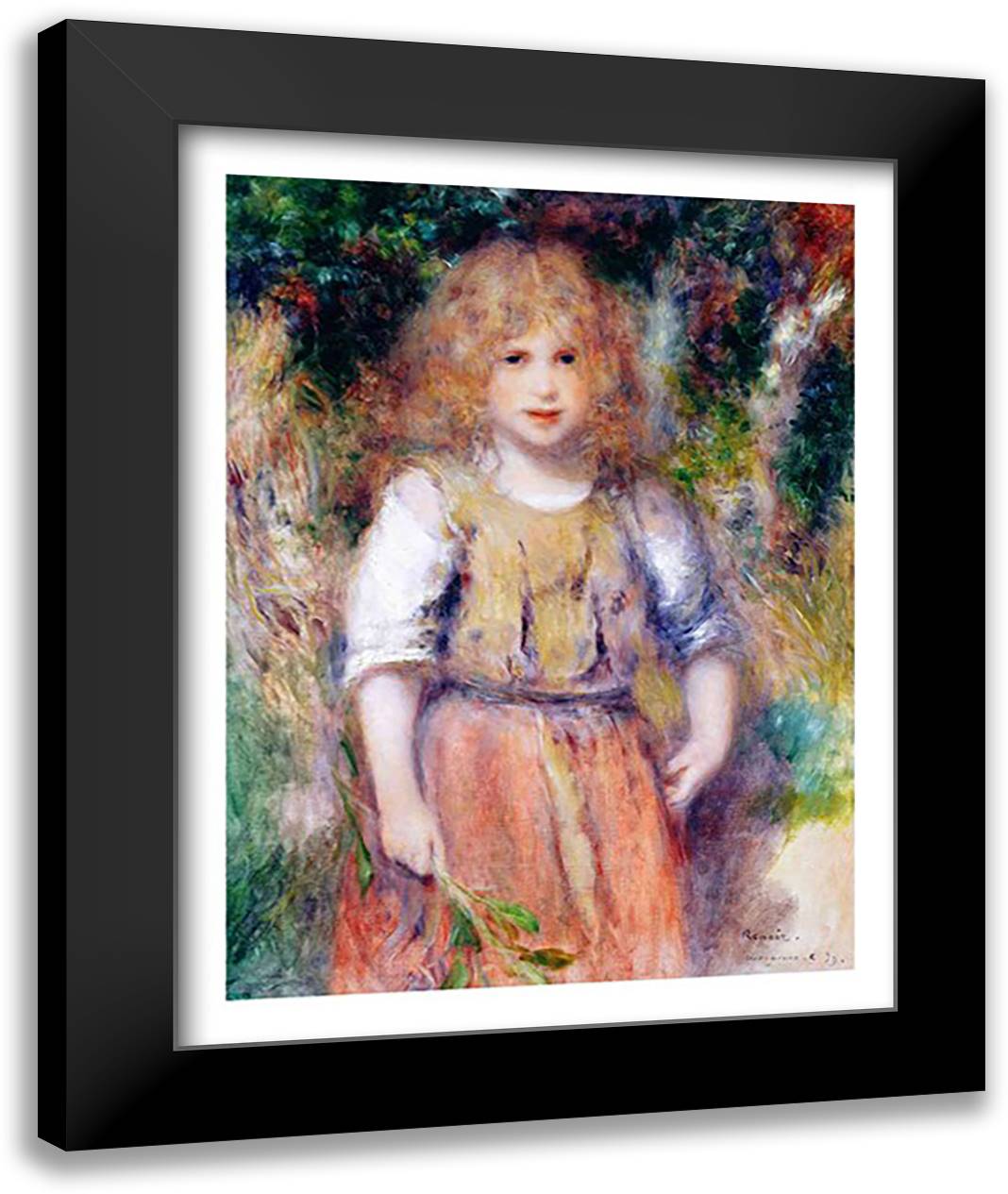 Gypsy Girl, 1879 22x28 Black Modern Wood Framed Art Print Poster by Renoir, Pierre-Auguste