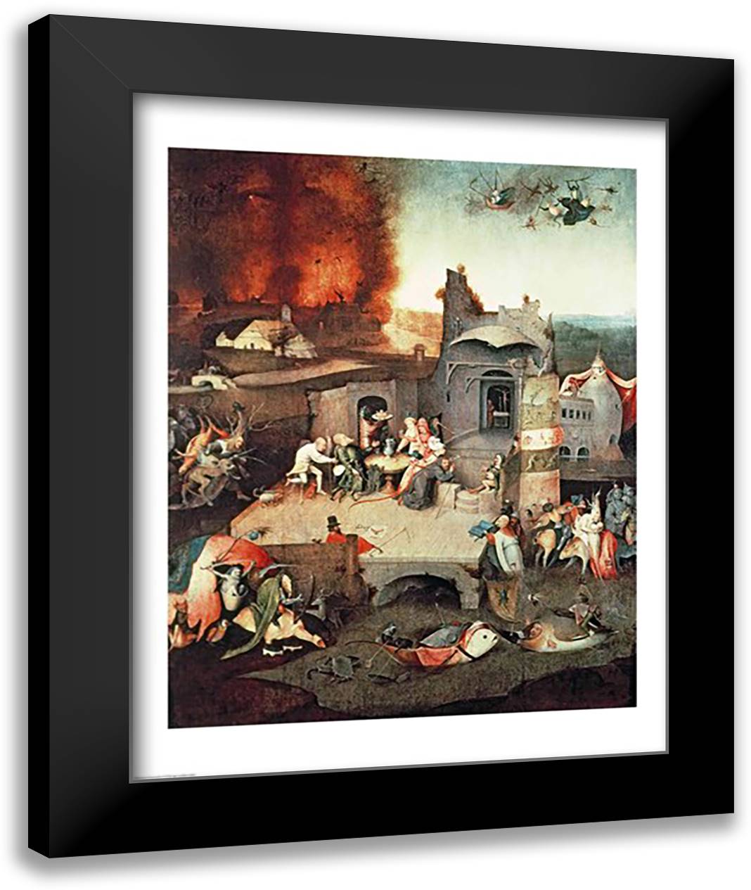 Temptation of Saint Anthony, c.1500 22x28 Black Modern Wood Framed Art Print Poster by Bosch, Hieronymus