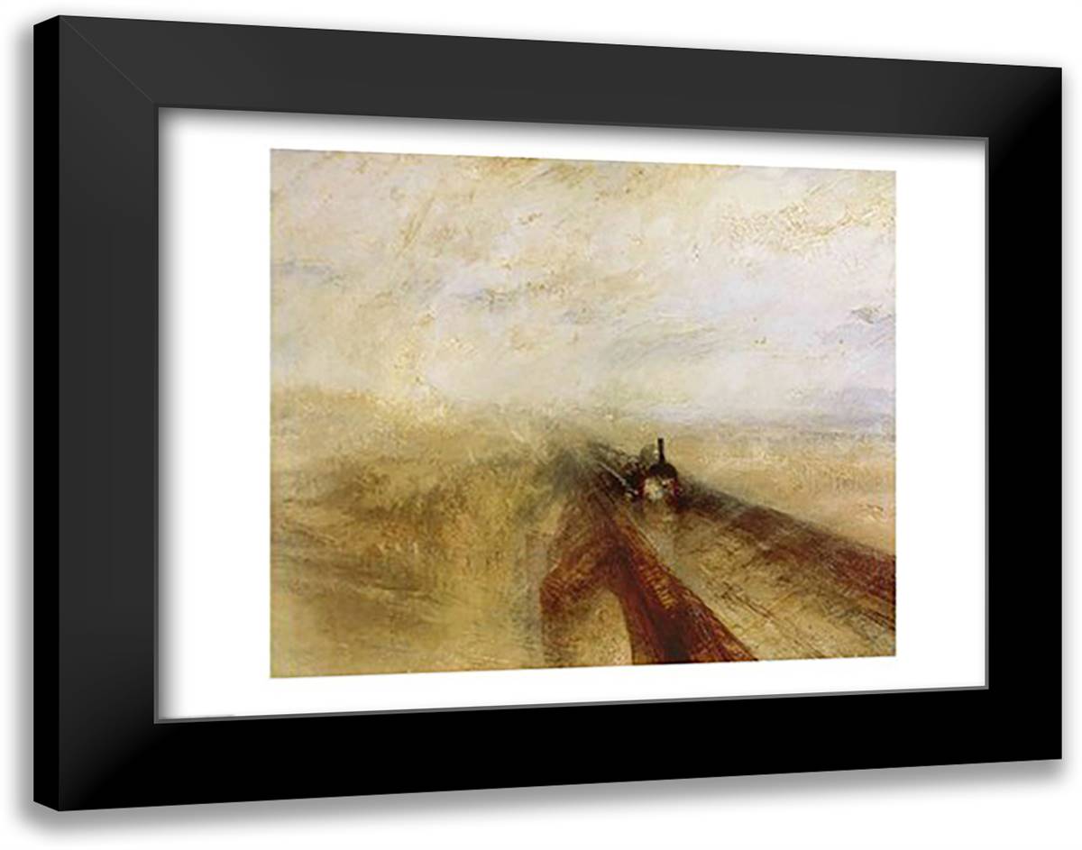 Rain Steam and Speed 28x22 Black Modern Wood Framed Art Print Poster by Turner, J.M.W.