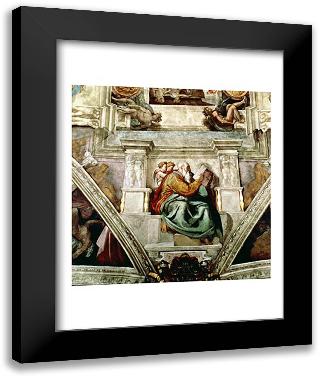 Sistine Chapel Ceiling, 1508-12 22x28 Black Modern Wood Framed Art Print Poster by Michelangelo