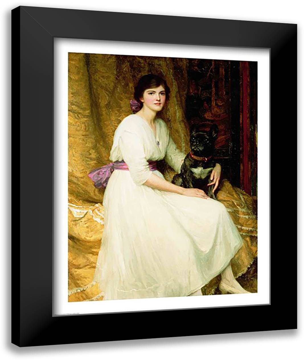 Portrait of Miss Dorothy Dicksee 22x28 Black Modern Wood Framed Art Print Poster by Dicksee, Sir Frank