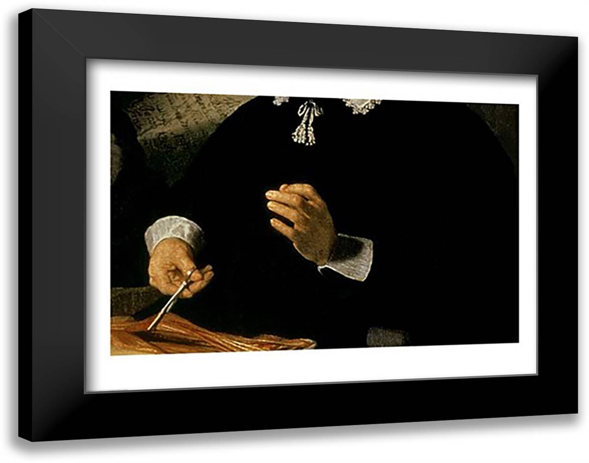 The Anatomy Lesson of Dr. Nicolaes Tulp, 1632 28x22 Black Modern Wood Framed Art Print Poster by Rembrandt