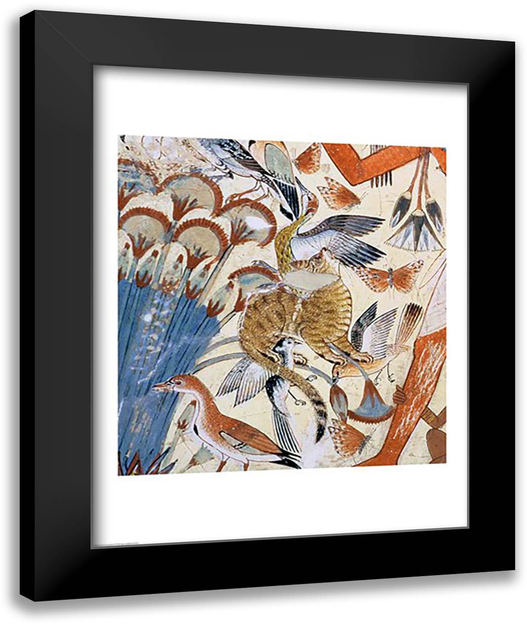 Nebamun hunting in the marshes 22x28 Black Modern Wood Framed Art Print Poster