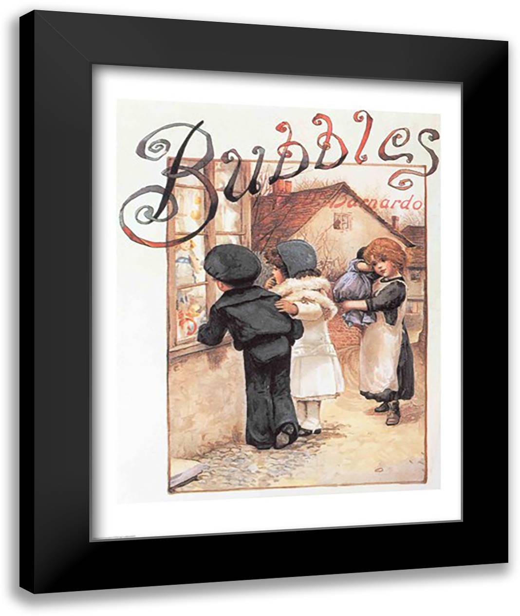 Poster advertising 'Bubbles' magazine 22x28 Black Modern Wood Framed Art Print Poster