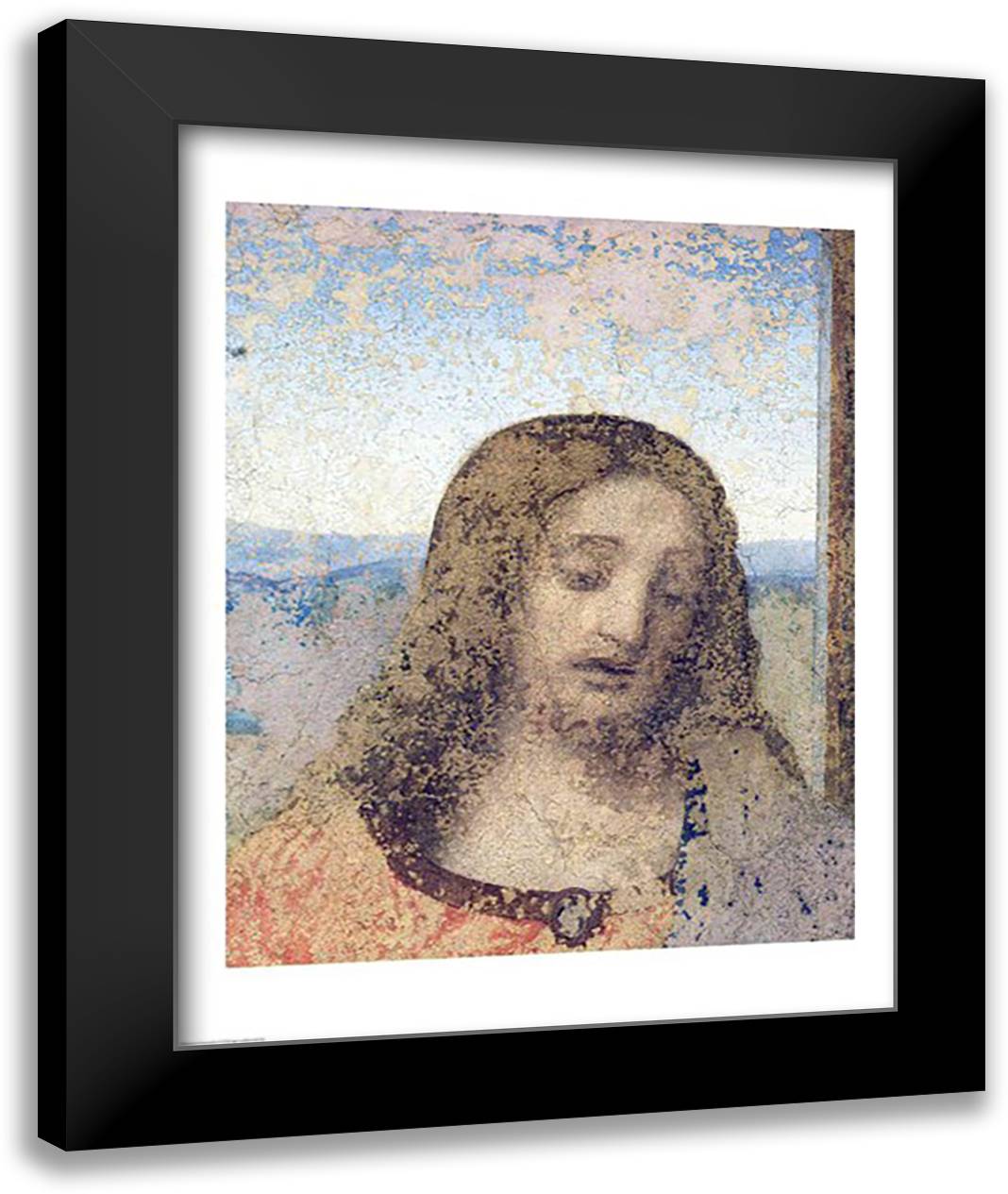 The Last Supper, Detail 22x28 Black Modern Wood Framed Art Print Poster by da Vinci, Leonardo