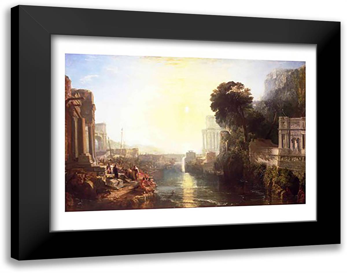 Dido building Carthage 28x22 Black Modern Wood Framed Art Print Poster by Turner, J.M.W.