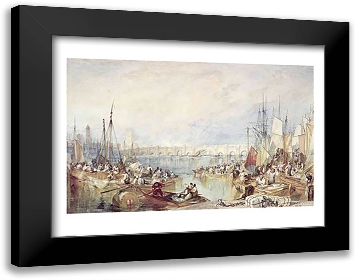 The Port of London 28x22 Black Modern Wood Framed Art Print Poster by Turner, J.M.W.