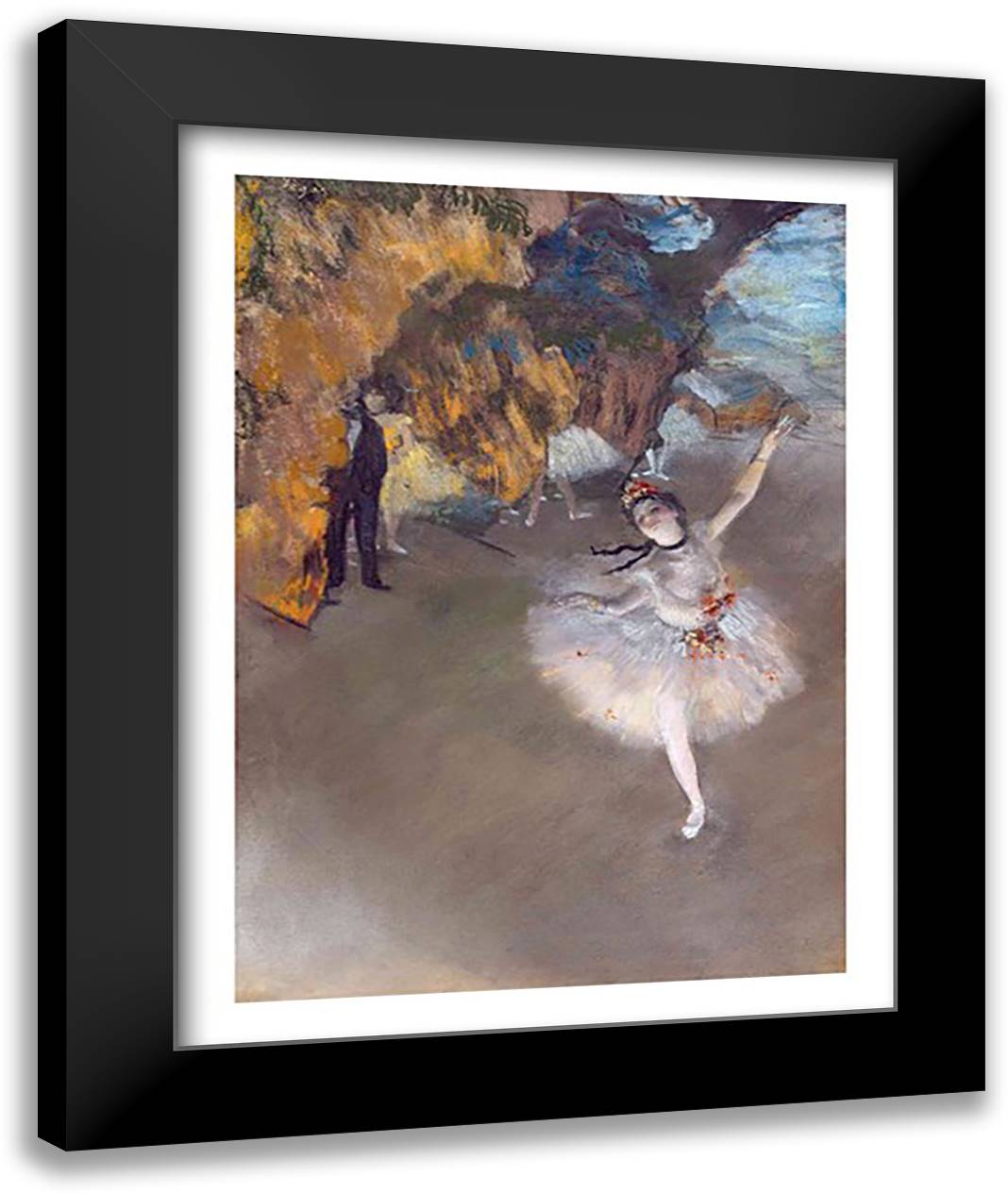 The Star, or Dancer on the Stage 22x28 Black Modern Wood Framed Art Print Poster by Degas, Edgar