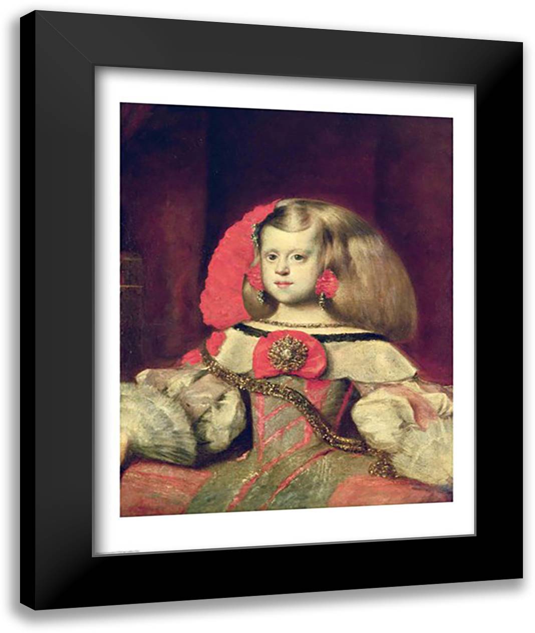 Portrait of the Infanta Margarita 22x28 Black Modern Wood Framed Art Print Poster by Velazquez, Diego