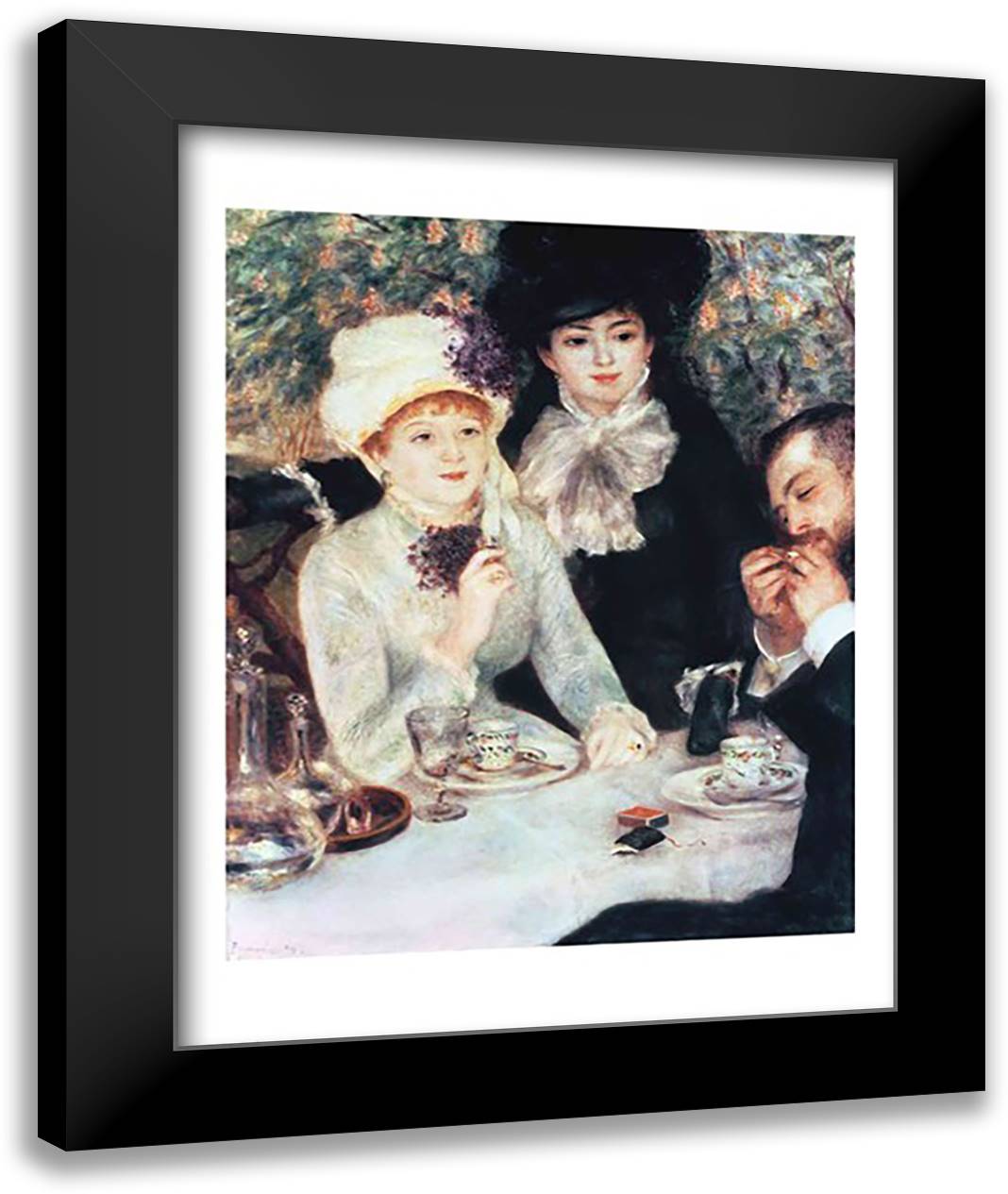 The End of Luncheon, 1879 22x28 Black Modern Wood Framed Art Print Poster by Renoir, Pierre-Auguste
