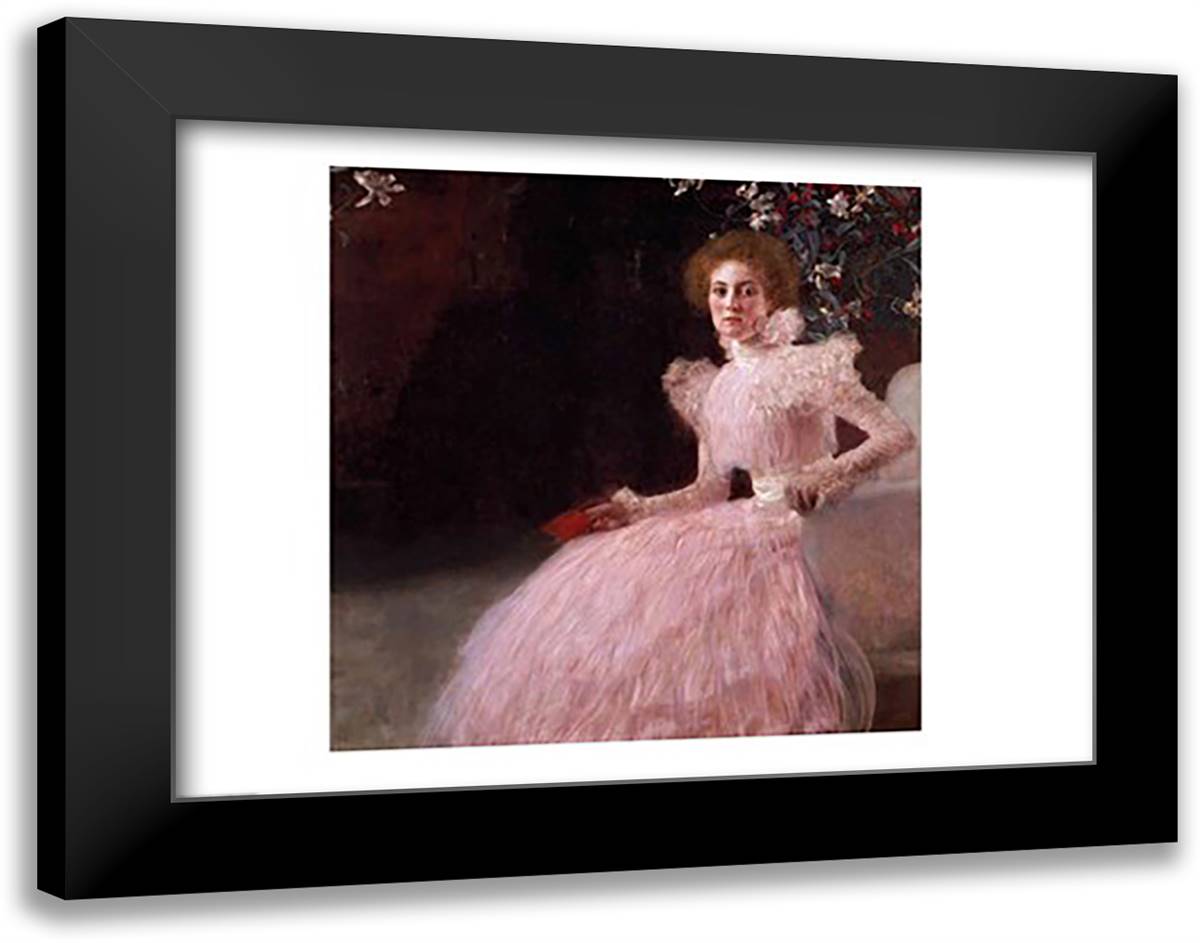 Sonja Knips, 1898 28x22 Black Modern Wood Framed Art Print Poster by Klimt, Gustav