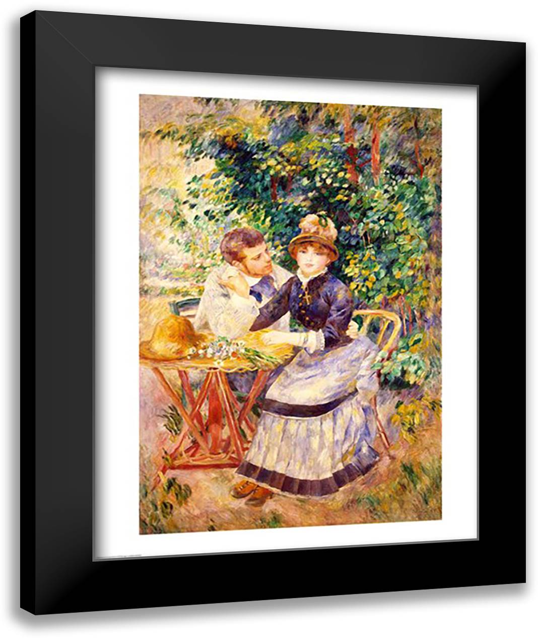 In the Garden, 1885 22x28 Black Modern Wood Framed Art Print Poster by Renoir, Pierre-Auguste