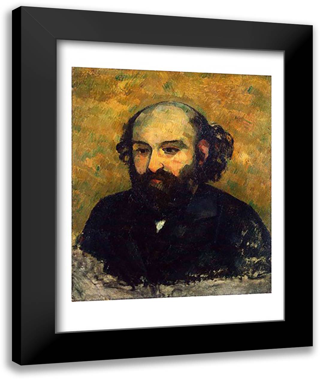 Self Portrait, 1880-81 22x28 Black Modern Wood Framed Art Print Poster by Cezanne, Paul
